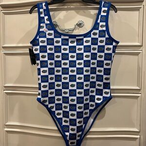 NCAA Licensed Apparel Dyme Lyfe Florida Gators Blue Logo Block Swimsuit